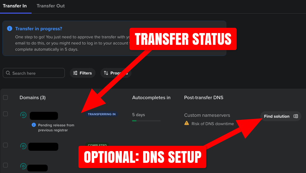 Spaceship transfer manager age transfer in progress screenshot